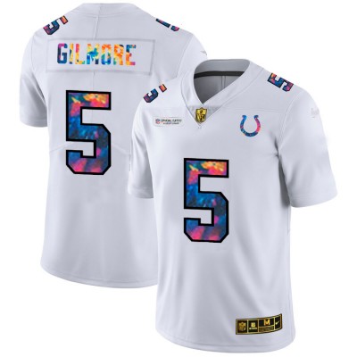 Indianapolis Indianapolis Colts #5 Stephon Gilmore Men's White Nike Multi-Color 2020 NFL Crucial Catch Limited NFL Jersey Men's